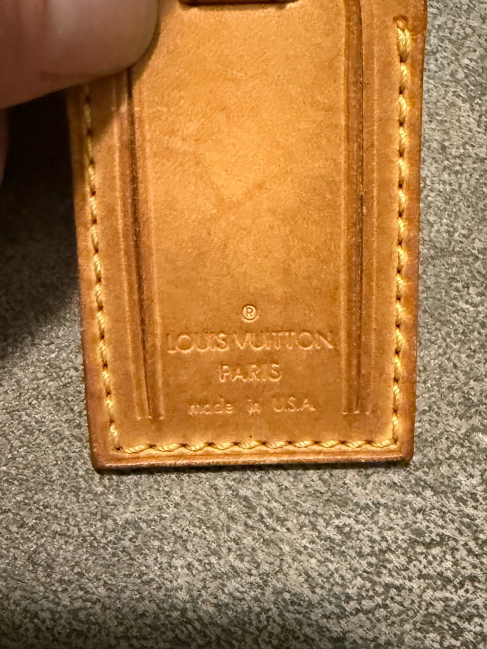 Authentic Louis Vuitton Leather Luggage Tag